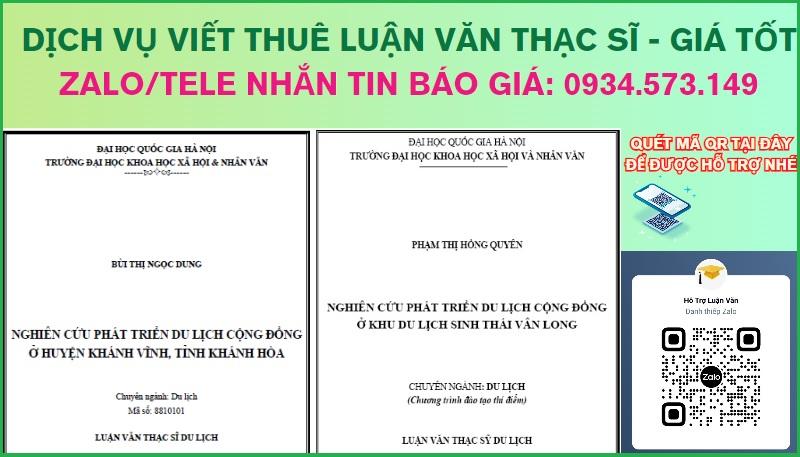 Đề Tài Luận Văn Về Phát Triển Du Lịch Cộng Đồng