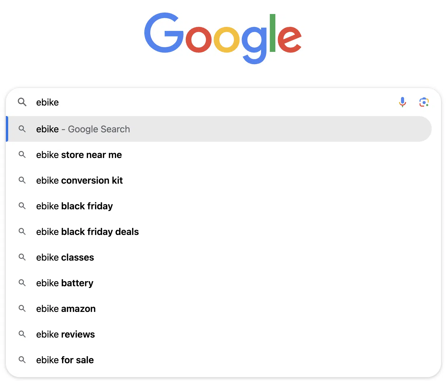 Google autocomplete for 