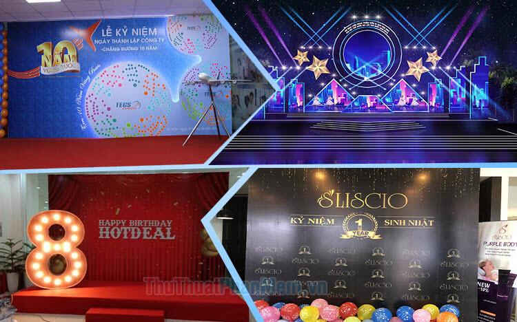 Mẫu Backdrop sinh nhật công ty đẹp